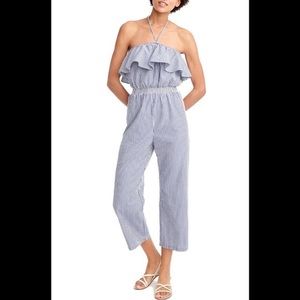 J Crew Seersucker Jumpsuit